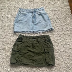 Brandy Melville Beverly Cargo Skirt Army Green Cotton On Denim Skirt 24 Bundle